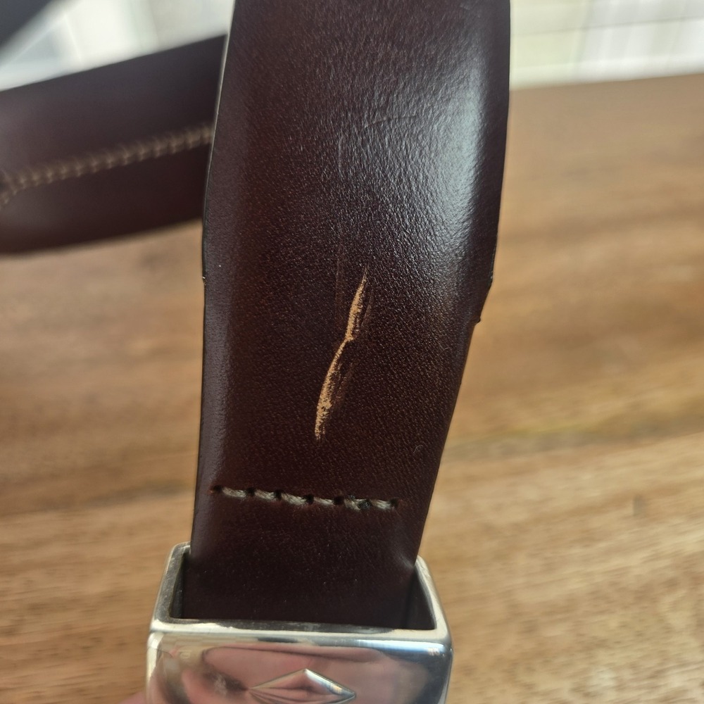 Brighton Leather Belt Sz 36 Brown Western Concho‎ Silver Buckle Boho Rodeo Flaw - Picture 11 of 16